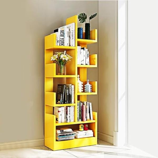 ABOUT SPACE Open Book Shelf DIY Book Storage Display Rack - Wooden Multipurpose Book Storage Display Organizer Rack with Solid Finish Showcase Stand (L 47 x W 21 x H 141.2 cm)